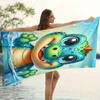 Extra Large Cute Little Crocodile Print Microfiber Beach Towel Machine Washable Soft Absorbent Quick Dry Towel For Pool Camping