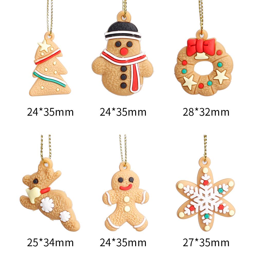 

Gingerbread Man Pendant Set Christmas Tree Gingerbread Man Pendant PVC Christmas Tree Hanging Doll Figurine Holiday Decorations