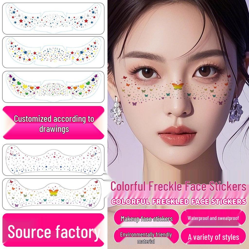 Freckle Tattoo Stickers: Waterproof, Sweatproof, Fashionable, Magic, Gold & Silver, Semi-Permanent.