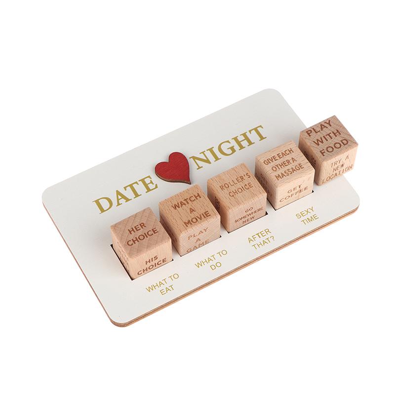 Date Night Dice, Take Out Dice For Couples, Portable Couple Wooden Dice Kit For Adults Women Men Husband Girlfriend Boyfriend Ch