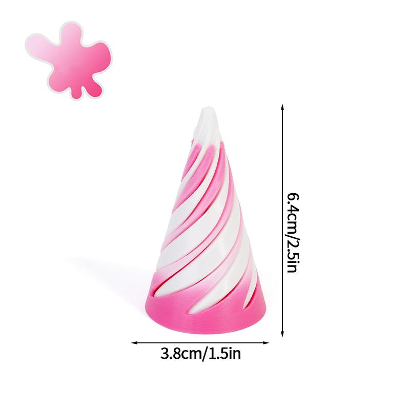 3d Printed Toys Desk Accessories Three-dimensional Pyramid Printed Spiral Cone Helix Screw Rotating Stress Relieving Spiral Cone