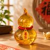 Crystal Spinning Car Ornament Creative Mini Gourd Statue Tea Table Decor