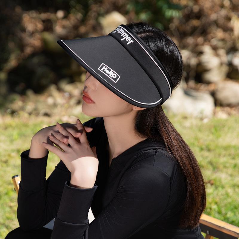 Hat Women's new summer cycling outdoor sports hat Alphabet smiley face Empty top sun hat Sunscreen sun hat