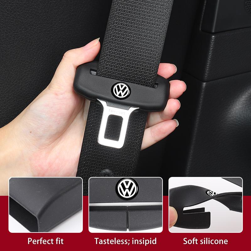 ear1 Car Silicone Seat Belt Buckle Covers Scratch-Resistant Protective Covers Car Interior Accessories For VW Golf Polo Tiguan Passat