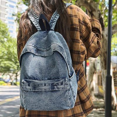 Retro Denim Rucksack Damen neue Mode vielseitig große Kapazität Reiserucksack lässiger Schulrucksack