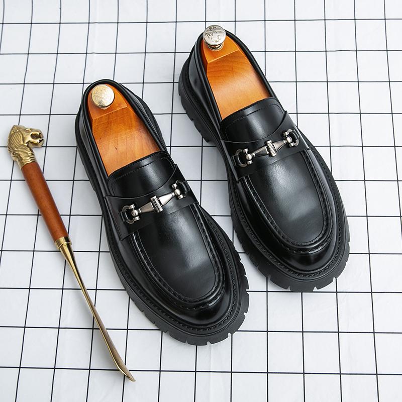 

Мода Новые Мужские Модные Лоферы с Увеличением Роста Повседневные На Толстой Подошве Износостойкие Для Пеших Прогулок Путешествий Кожаная Обувь Размеры 38-46 Мужская Обувь 46