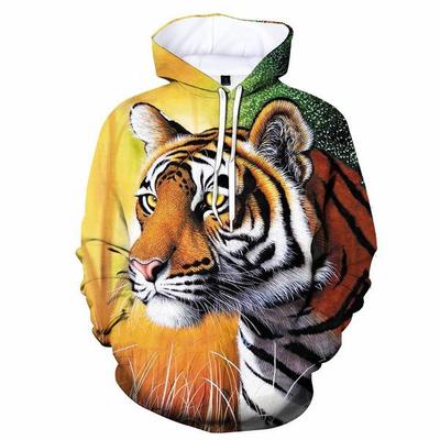 Sudadera con capucha para hombre con estampado digital 3D de tigre 2026