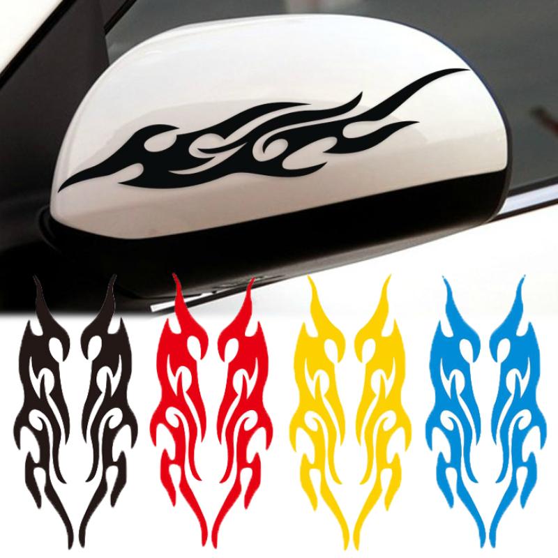 2 st Bildekal Dekaler Eldflamma Klistermärke Bil Auto Reflekterande Skydd Repor Flamma Dekaler Bil Styling Dekaler Tillbehör