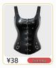 European & American Steel-Boned Leather Punk Corset Waist Cincher for Performance 