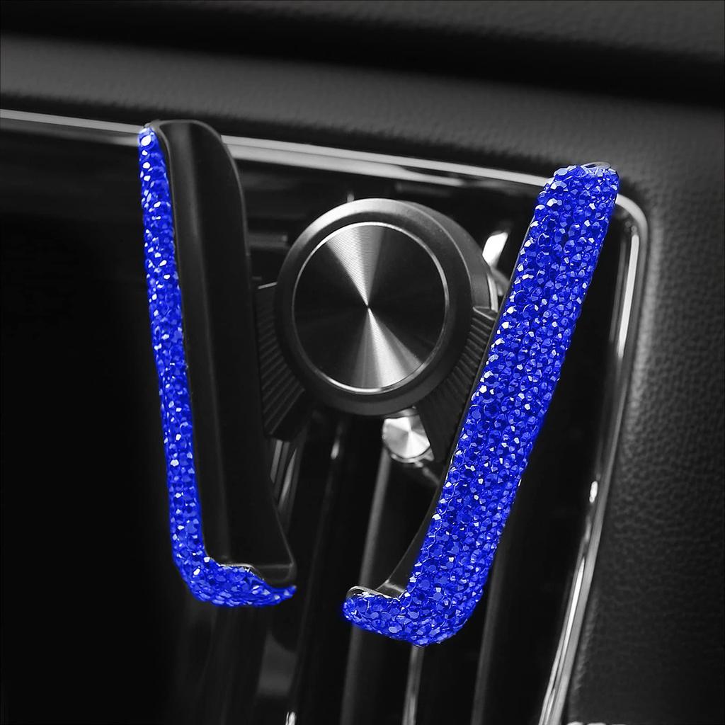 Rhinestone Car Phone Holder: Diamond Air Vent Stand with Full Sparkle