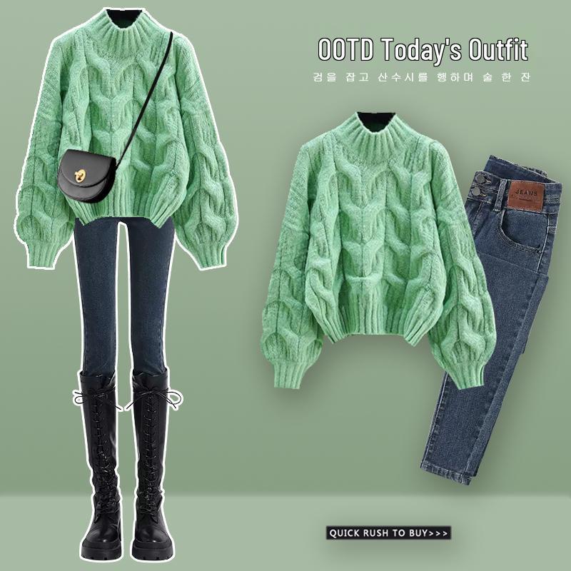 Women's Milky White Fluffy Cable Knit Sweater - Soft, Loose-Fitting, and Gentle for Spring/Summer