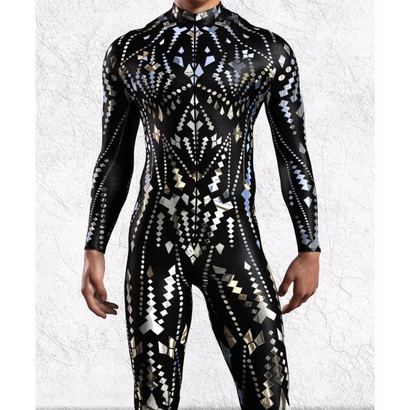 Halloween Strumpfhosen 3D Digitaldruck Erwachsene Cosplay Einteiliges Kostüm Männer Bühnenperformance Jumpsuit Dance Party Outfit