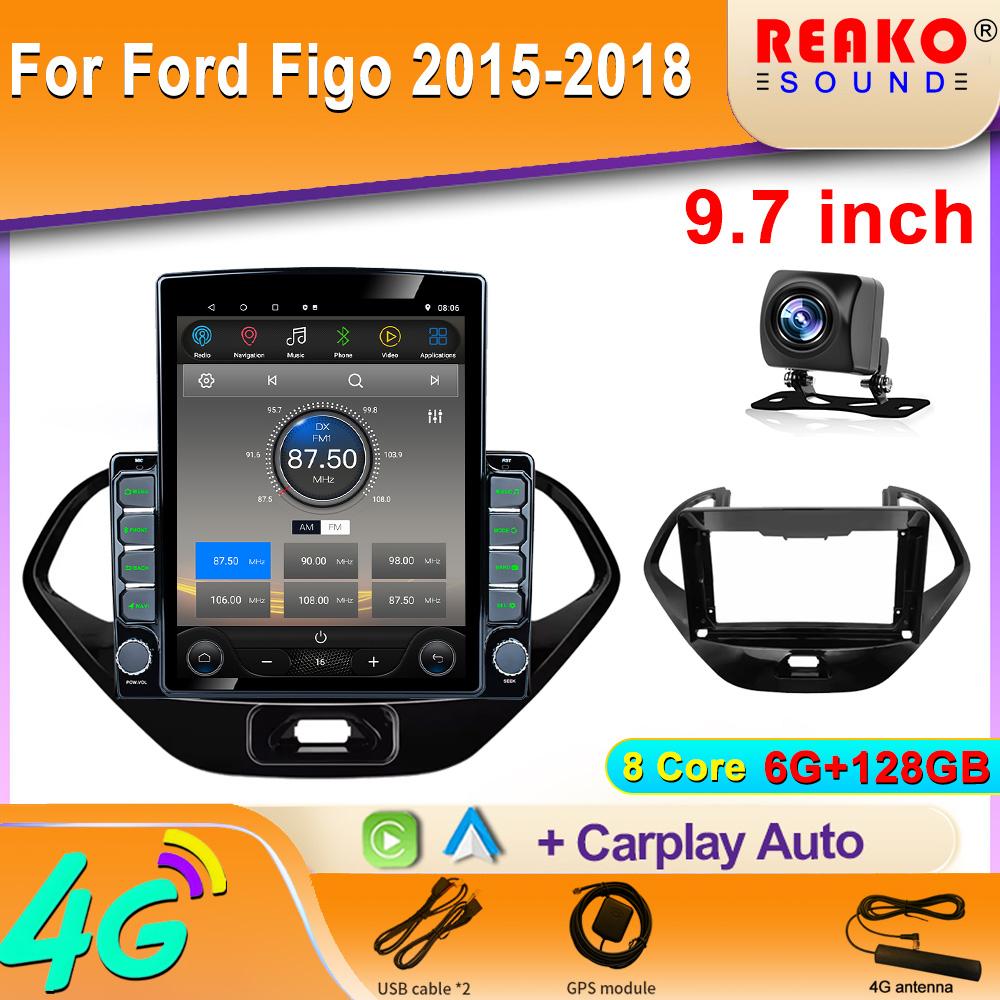 9.7" Vertical Style Tesla Screen Car Radio For FORD FIGO ASPIR KA 2015-2020 GPS Navigation Multimedia Video Player Carplay 2din