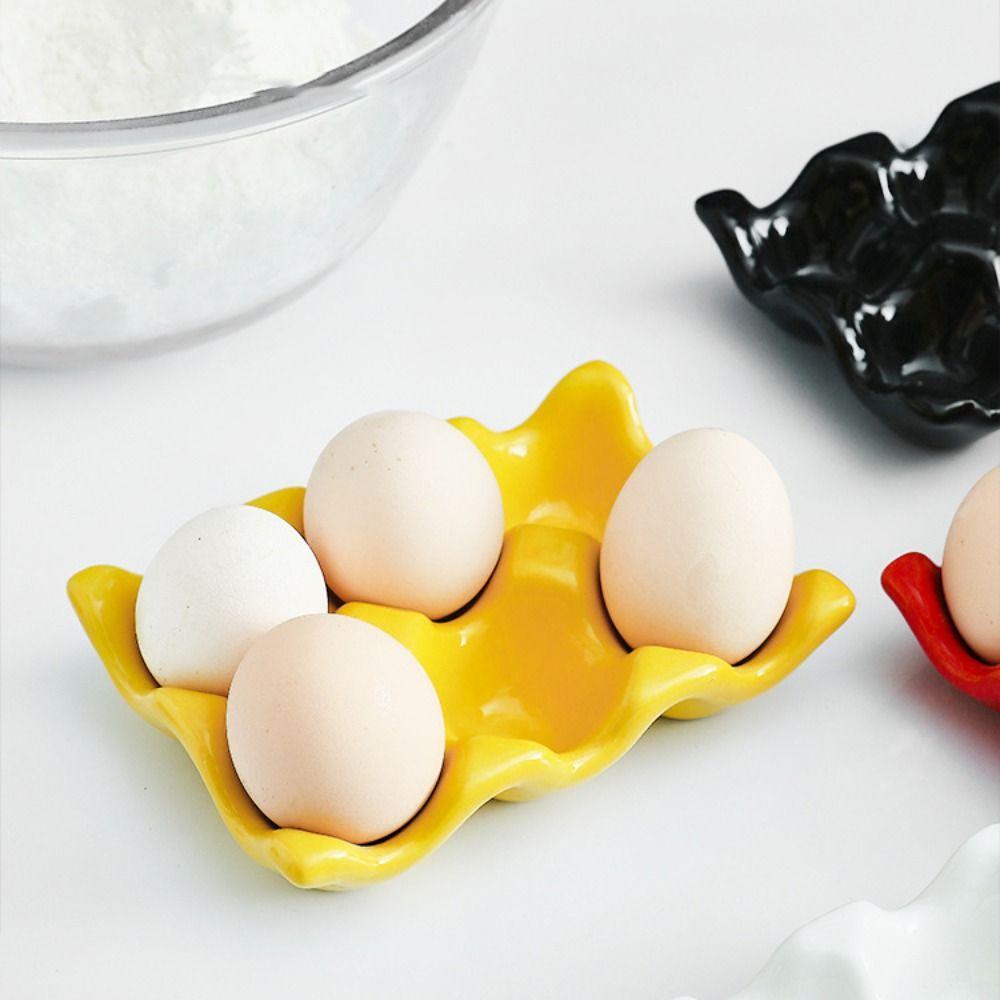 Anti-Slip Egg Box Ceramic Egg Storage Box Durable Eggs Case