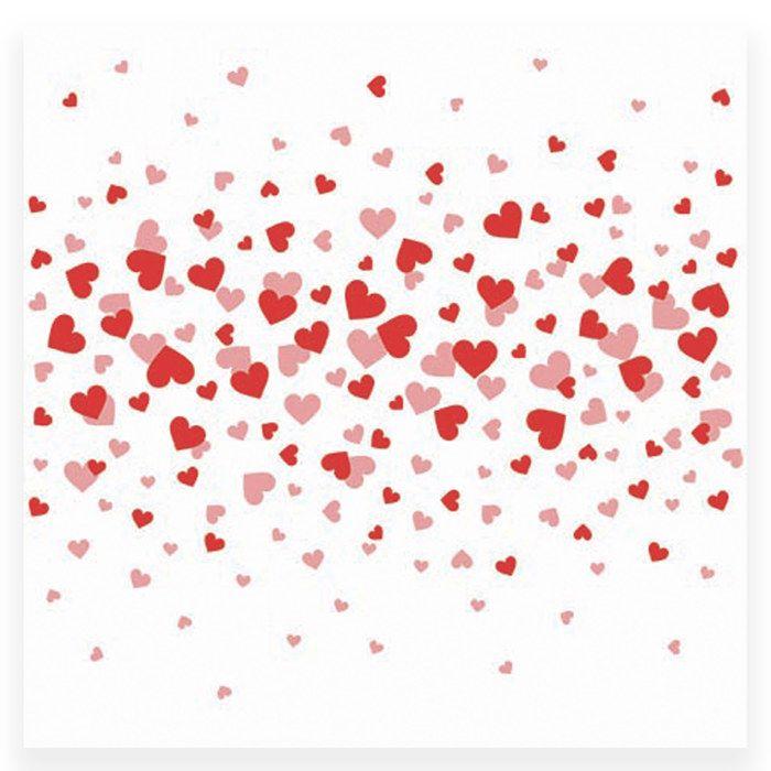 20 serviettes en papier 33 x 33 cm Petits coeurs