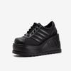 Fashion Cyberpunk Leather Shoes Increase Platform Shoes Female Dark Gothic Big Head Shoes Personality