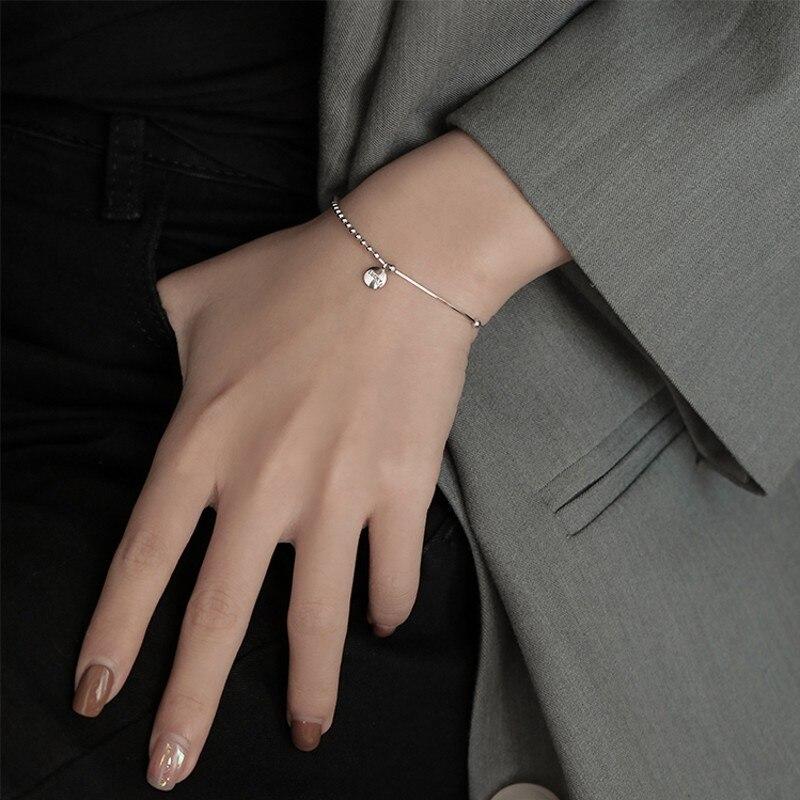 Bracciale e bracciale con perline in vero argento sterling 925 regolabile bracciale portafortuna per donne accessori di gioielleria raffinata per feste di matrimonio