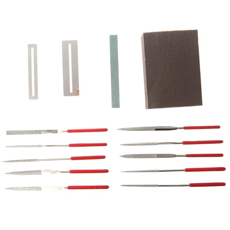 14pcs Guitar Instrument Repair Tool Kit Grinding Stone Sponge Frets Nut
