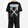 Off-White Oversize Painting Arrow Printing Cotton Round Neck Short Sleeve Loose Fit Black Men's OMAA038R191850121088