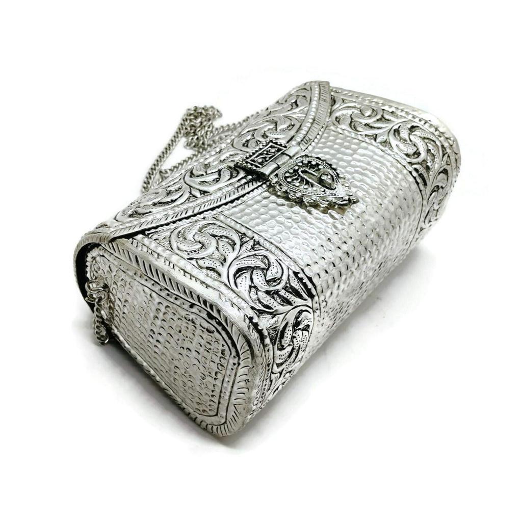 Women Gift Bridal Bag Brass Metal Clutch Sling Bag Indian Ethnic Antique Clutch