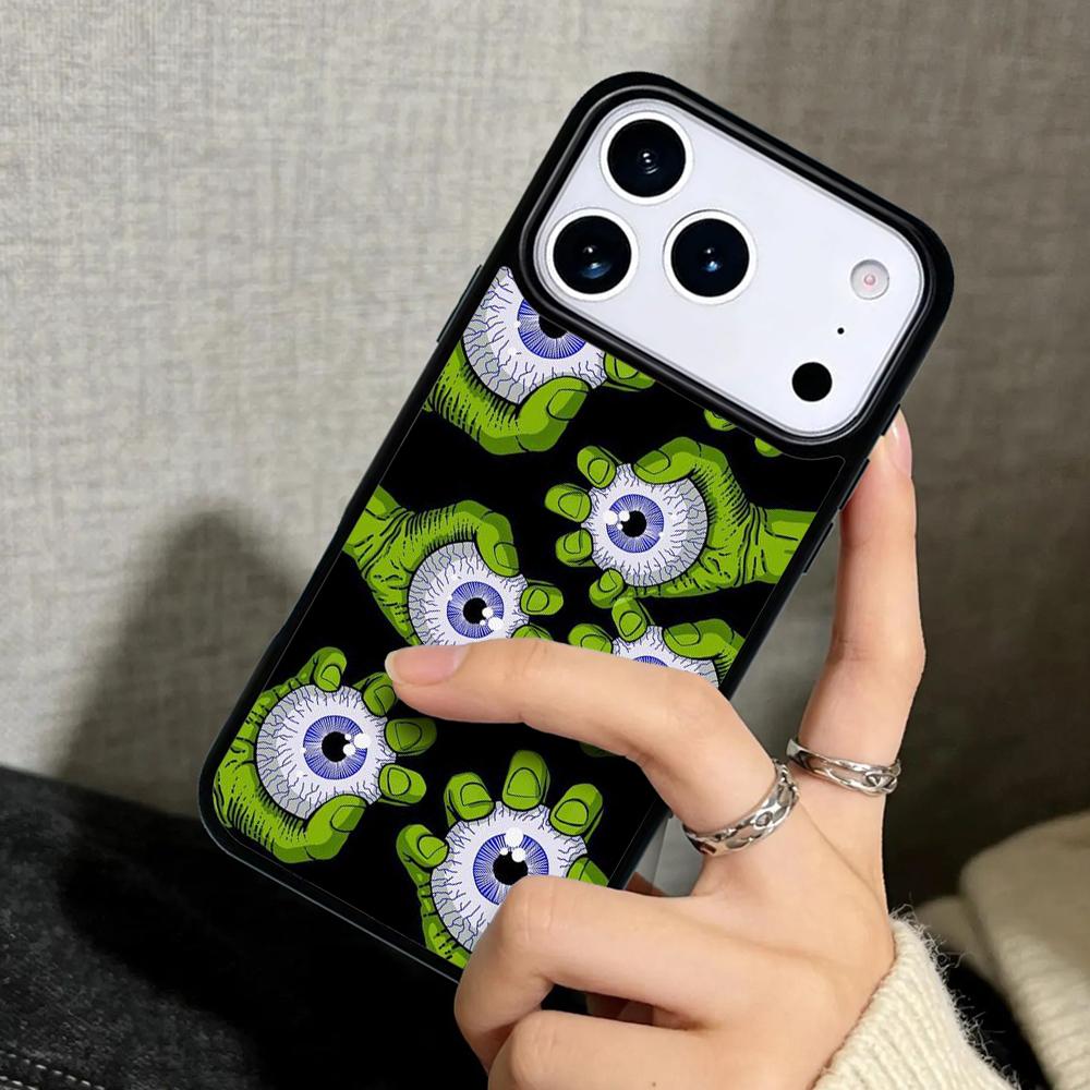 Capa Case for iPhone 17 Air 16 Pro Max 15 Plus 11 13 Mini 14 12 Back Phone Cover Eyeball Pattern