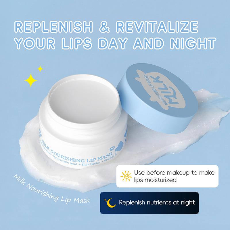 Milk Lip Sleeping Mask 8g – Overnight Nourishing Care with Hyaluronic Acid & Shea Butter, Plump, Hydrate & Smooth Dry Lips
