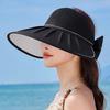 Summer Brimmed Wide Sun Protection Hat With Bow Decor And Breathable Design