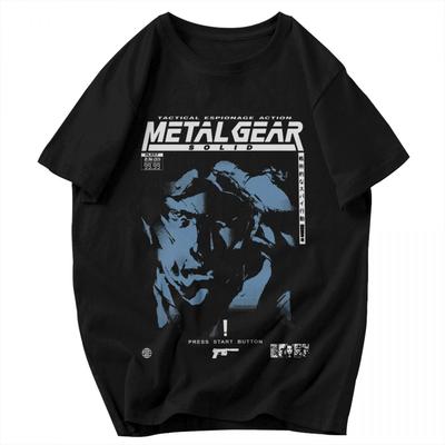 Męska Koszulka Metal Gear Solid Gray Fox Fanów Pomysł na Prezent Y2K Graficzna Krótki Rękaw Odzież Unisex Koszulki