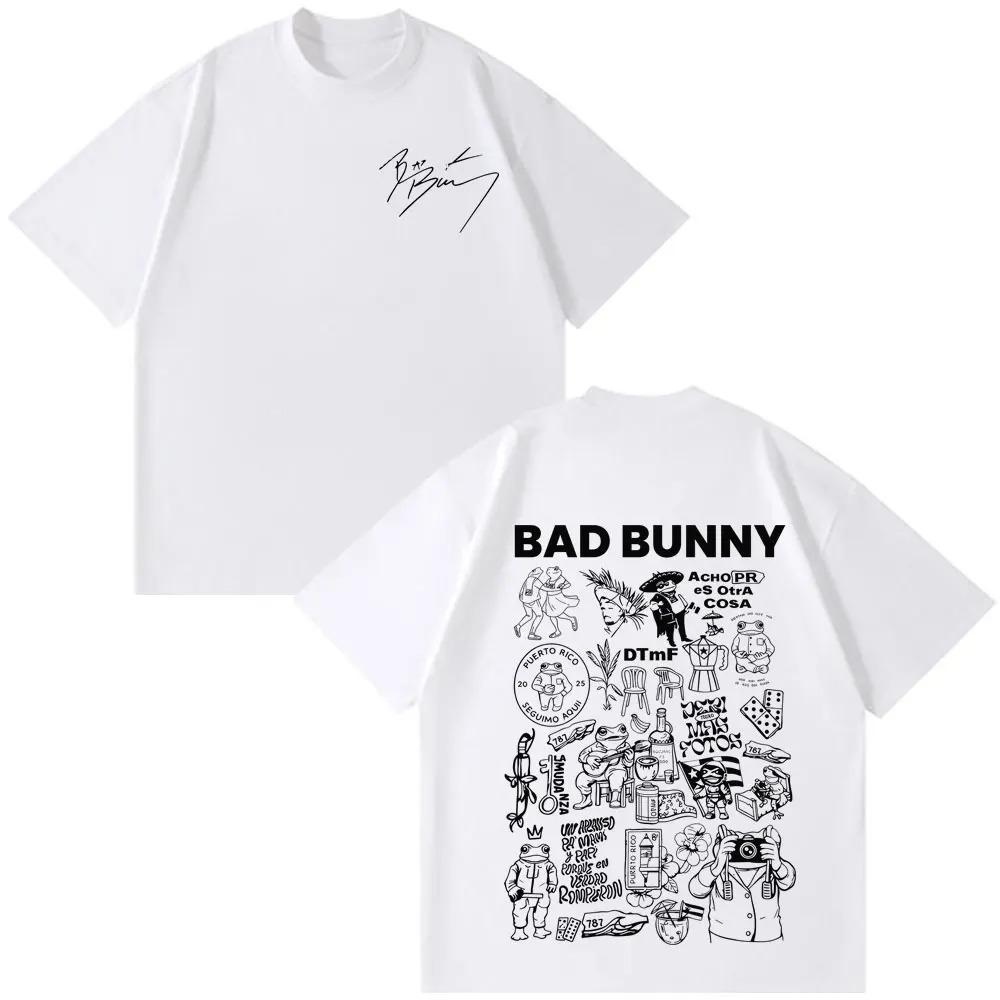 Unisex Women Fashion T Shirts Rapper Bad Bunny Tour 2026 Debi Tirar Mas Fotos DTMF Merch T-shirt Cotton Casual Vintage T-shirts