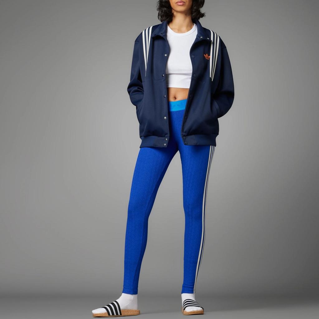 Adidas Originals Adicolor 70er Vintage Serie Slim Lange Sporthose Mit Einfarbigem Logo Streifendruck Damen Unterteile Blau IK7849