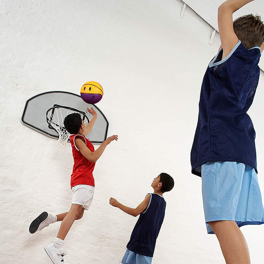 Smile PU Soft Leather Excellent Dribbling and Shooting Birthday Suitable for Indoor and Outdoor Purple 5/6/7 Basketball, Basketball, Experience, Gift,