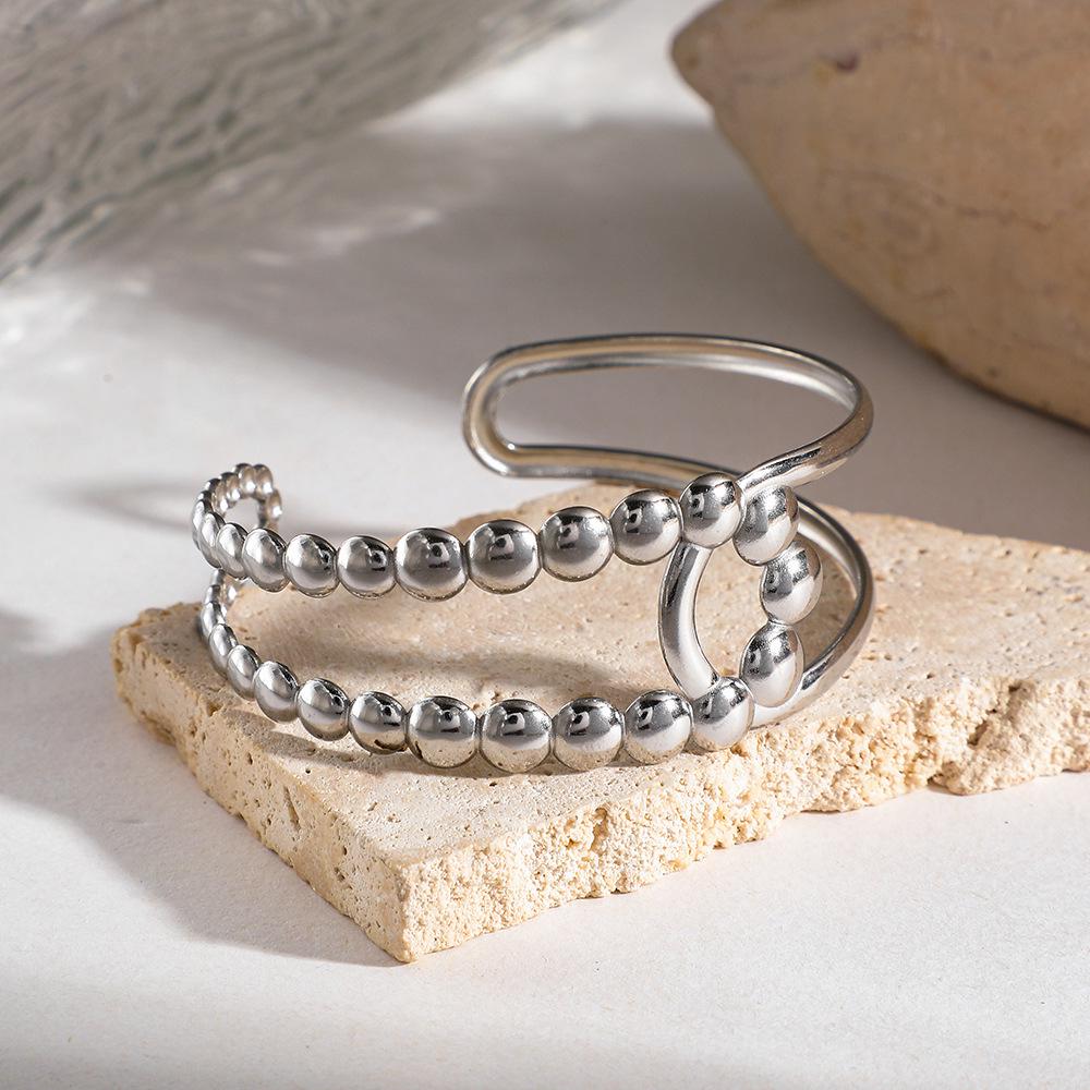 Богемный геометрический браслет в горошек, открытый, регулируемый, для женщин - Оригинальный дизайн, стойкое покрытие