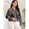Vintage Printed Long Sleeve Loose Fit Oversized Shirt For Women