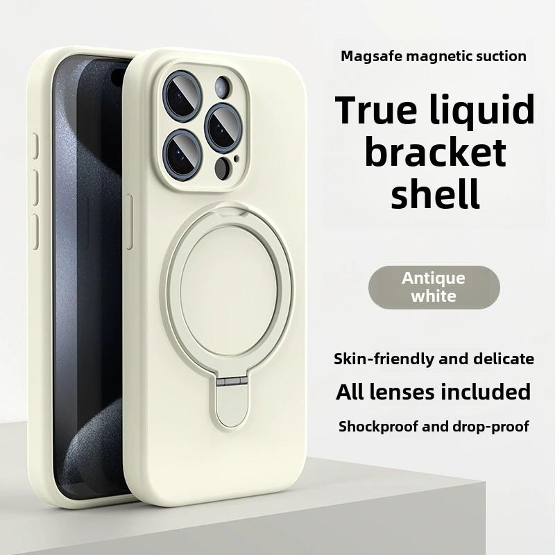 Liquid Silicone Magnetic Ring Holder Case for Magsafe IPhone 16 15 14 13 12 Pro Max Plus 16Pro 15Pro Mag Safe Stand Phone Cover