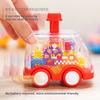 Jucărie pentru bebeluși Desene animat Presă Gear Mașină Jucărie Lnertia Pull-back Mașină transparentă Inerție Rebound Mașină Cadouri de aniversare pentru copii, băieți și fete