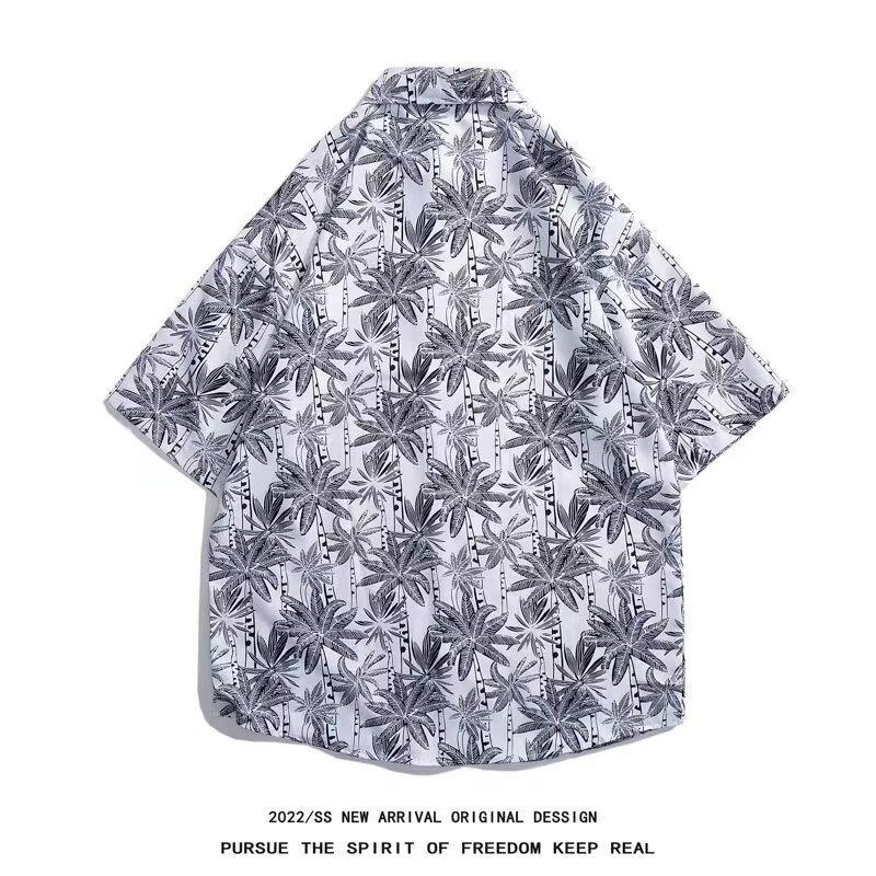 Pánská retro košile, pánský letní outfit, studentský volný střih, výklenek, neformální pánský top, svrchní oblečení, plážový top