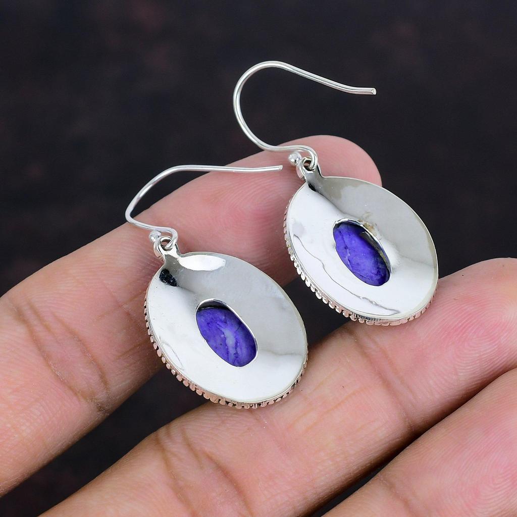 Charoit Ohrring Natur Edelstein Ohrringe Vintage Ohrring Neuestes Design Schmuck 925 Sterlingsilber Ohrring Handgefertigter Ohrring Geschenke für Ehefrau