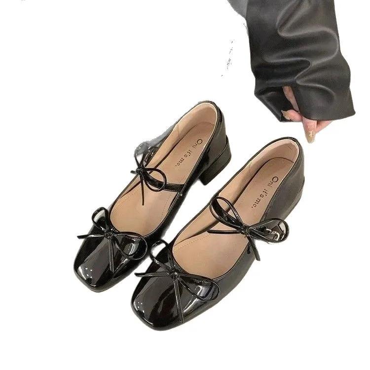 Fashion Designer New Women Mary Jane Shoes Ladies Concise Outdoor Butterfly-knot Pumps Spring Autumn Women's Dress Leather Shoes