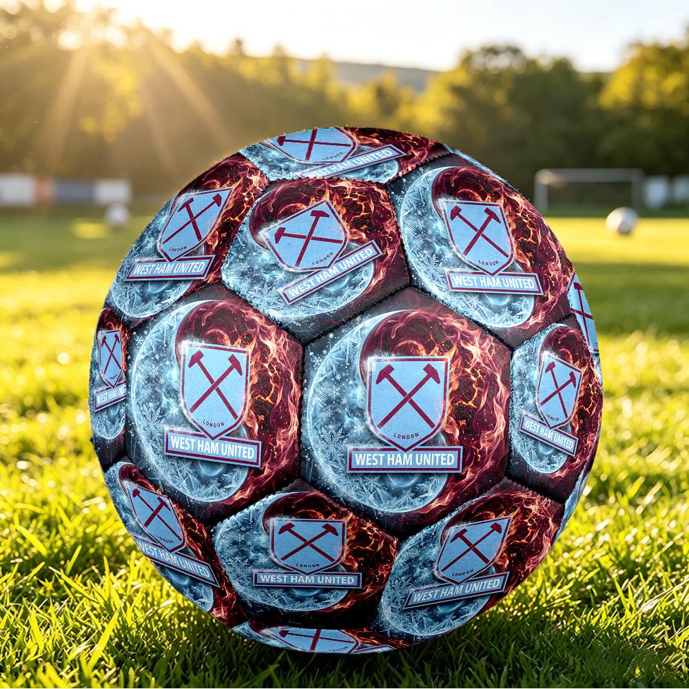 West Ham United FootballPrinted Size 5 Soccer Bootball, Anti Slip Adult Match Football Souvenir for Football Fans
