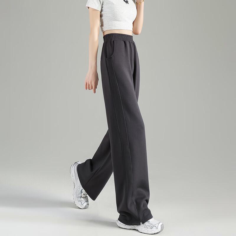 Tangshi Women's Split Slimming High-Waist Straight-Leg Pants