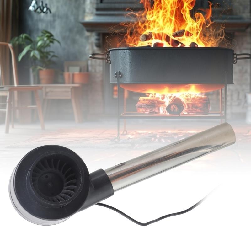 5V Electric Blower 14.5cm Extended Air Duct 5 Speed Control Portable Design For Grill Camping And Kitchen Ventilation