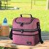 Insulated Lunch Bag Double Deck Dinner Bag Portable Thermal Lunch Bag for Work Camping Hiking Beach Picnic
