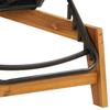 Sun Lounger in Black and Brown Poly Rattan & Solid Acacia Wood