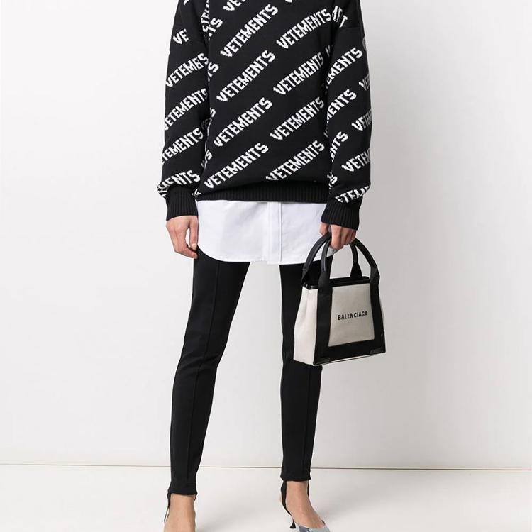 Balenciaga Xs Cabas Tote Bag Natrual/Black Women Tote_bags Cream 390346-2HH3N-9260