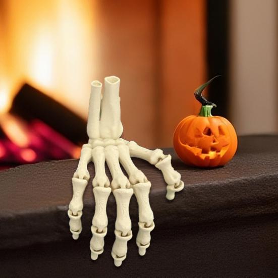 Halloween Skjeletthånd 3D-printet Plast Menneskehånd Beinmodell Skumle Halloween Triks Rekvisitter for Borddekking Festartikler Spøkelseshus Hjemmedekor