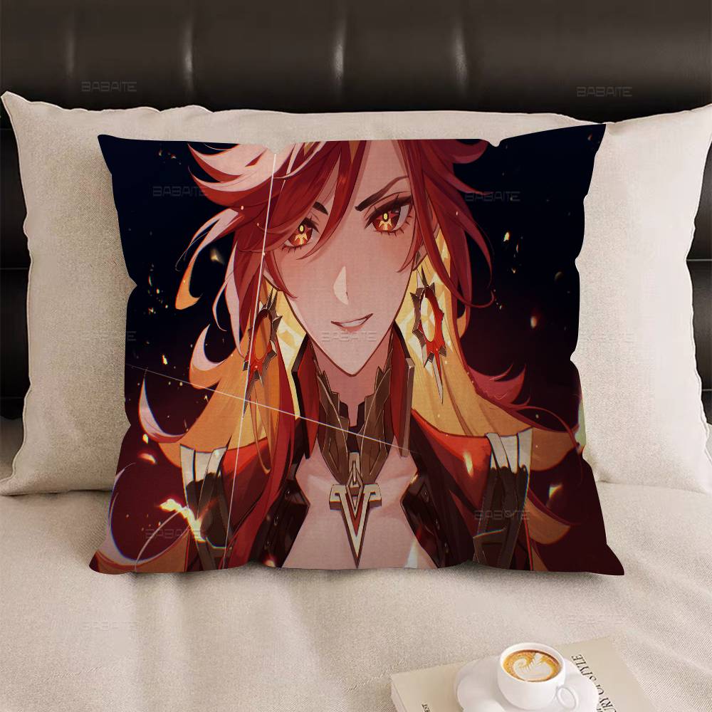 Genshin Impact Mavuika Pillow Anime Pillow Sofa Bed Head Pillow Cover Cushion Cover 45x45 cm Fashion