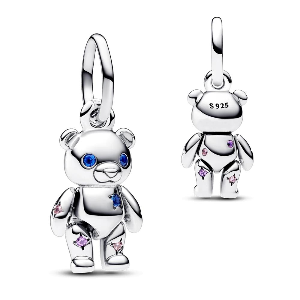 

Movable Teddy Bear Charm for Jewelry Making DIY Christmas Gift Fit Bracelet Necklace Pendant Beads New