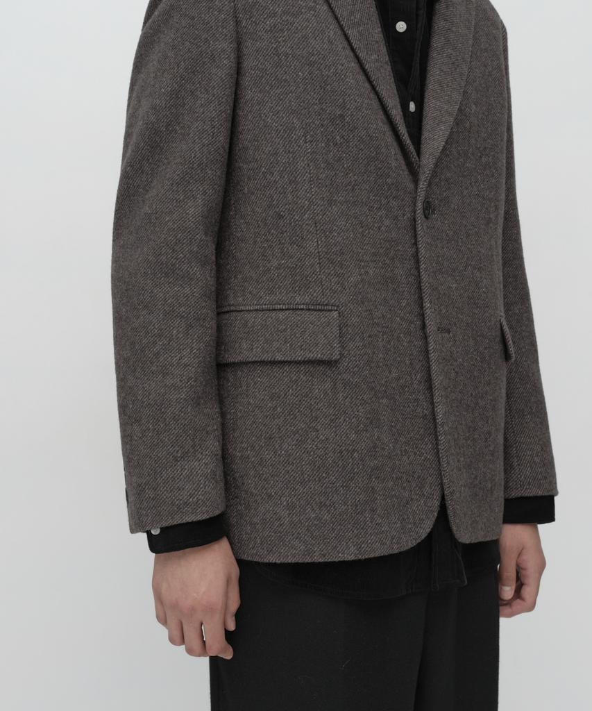 MUSINSA STANDARD [City Workers] Wool Blend Tweed Blazer [Brown]