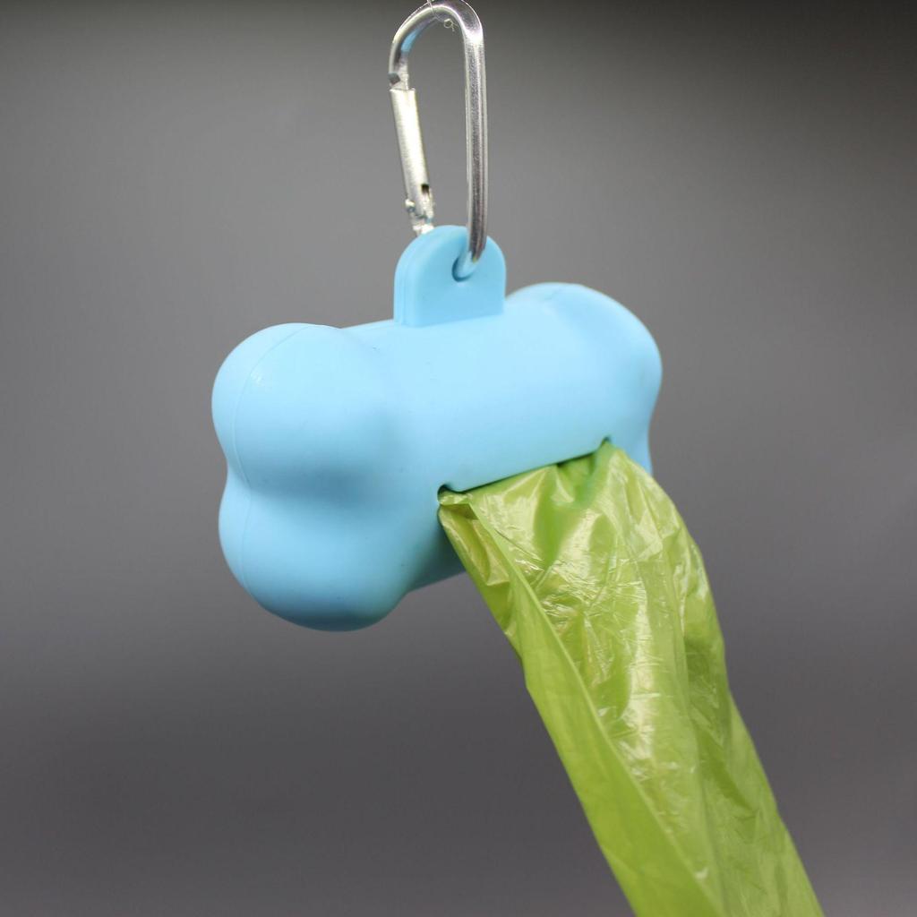 Silicone Bone-Shaped Pet Poop Scooper & Trash Bag Holder