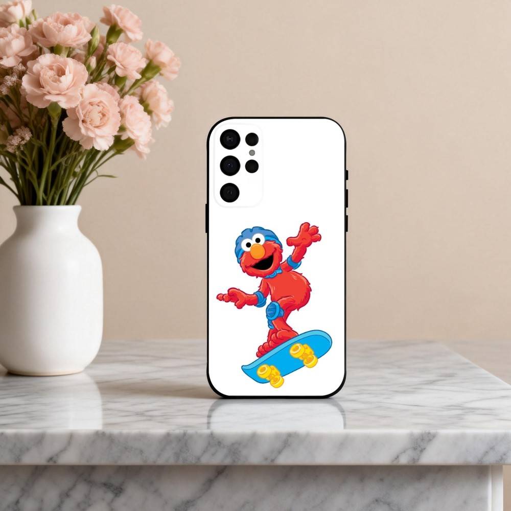 C-Cartoon R-Red Cute A-Elmo-O  Phone Case For Samsung S25,24,23,22,30,21,10,9,Ultra,Plus,Lite,FE,4,5 G Soft Black Case